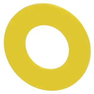 Tabliczka opisowa żółta z inskrypcją: zatrzymanie awaryjne i symbolem 5638; średnica: zewnętrzna 45mm, wewnętrzna 22,5mm; SIRIUS ACT; 3SU1900-0BA31-0ND0, SIEMENS