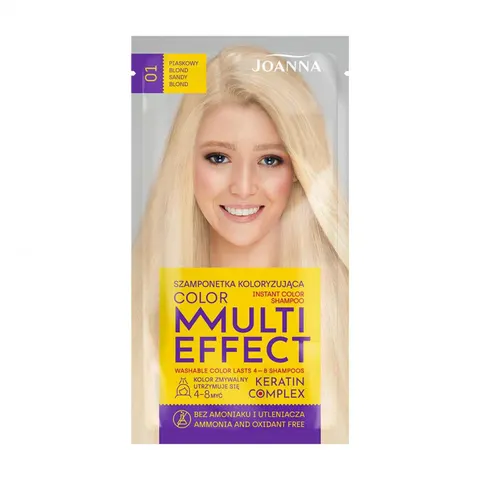 JOANNA MULTI EFFECT Szamponetka koloryzująca 01 PIASKOWY BLOND, 35 g