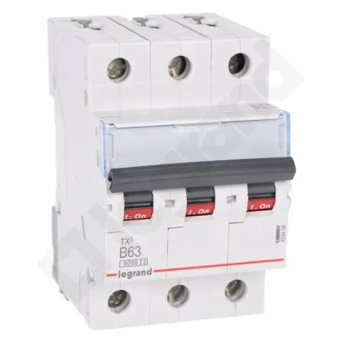Wyłącznik nadprądowy 3P B 63A 6kA 400VAC S303 TX3; 403408 LEGRAND