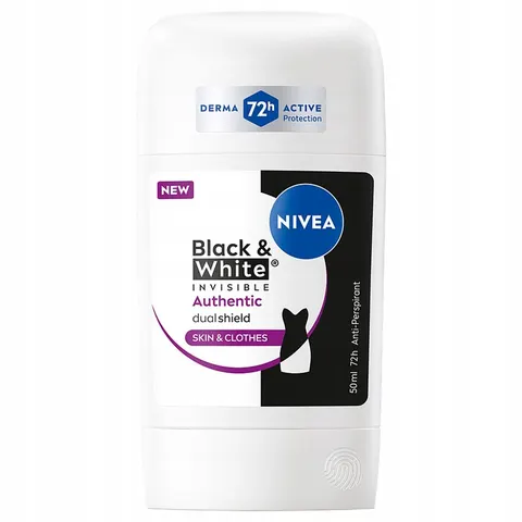 NIVEA Black&White Invisible Authentic Antyperspirant w sztyfcie 50 ml