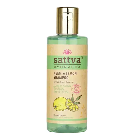SZAMPON ZIOŁOWY DO WŁOSÓW NEEM I CYTRYNA 210 ml - SATTVA (AYURVEDA)