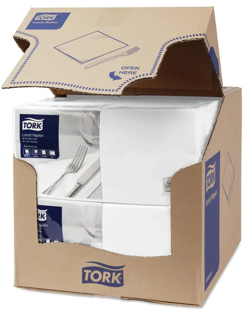 Serwetka lunchowa 33 x 33 Tork 477149 biała, 2-warstwowa
