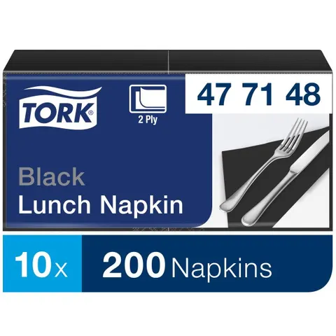 Tork czarne serwetki lunchowe 33 x 33 477148, 2-warstwowe
