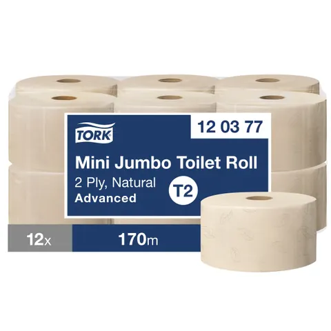 Tork Mini Jumbo papier toaletowy naturalny 120377 / 12 rolek