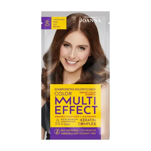 JOANNA MULTI EFFECT Szamponetka koloryzująca 09 ORZECHOWY BRĄZ, 35 g