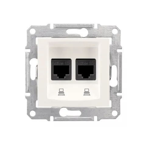 SEDNA KREM Gniazdo 2xRJ45 kat.5e