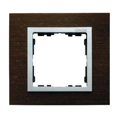SIMON82 Ramka 1x wenge / ramka pośrednia aluminium mat