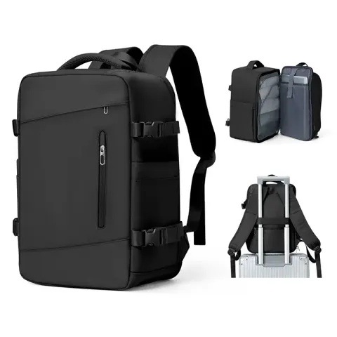 Plecak do samolotu na laptopa 15,6 - 16" z USB 40x30x20 cm ryanair wizzair Kolor: czarny
