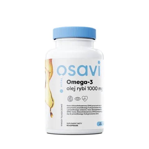 Osavi Omega 3 Olej Rybi 1000 mg 60 kapsułek o smaku cytrynowym