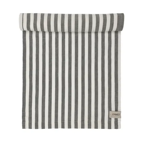 Bieżnik 45x150 wide stripes green/white Ernst