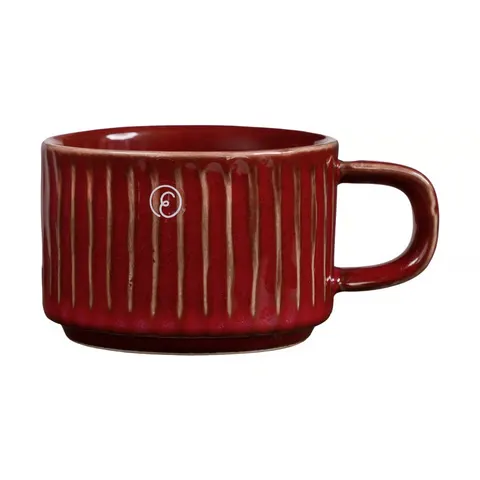 Kubek Cup d7,5 h5 cm ribbed Ernst red