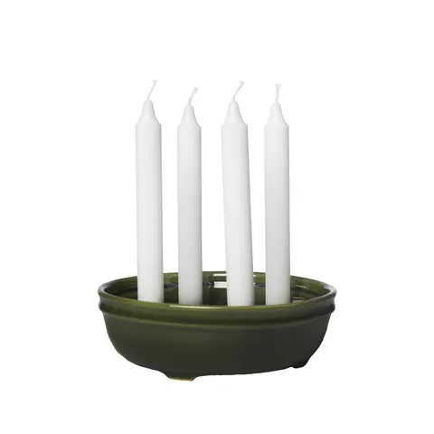 Świecznik glazed green Ernst