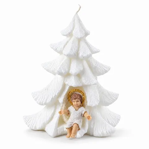 ŚWIECA CHOINKA BIAŁA ZAPACHOWA 20CM DZIECIĄTKO