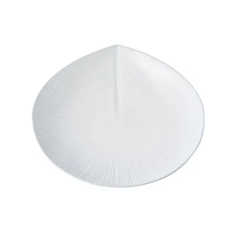 Made in Japan Snow Leaf nieregularny talerz obiadowy 25 cm MIJ