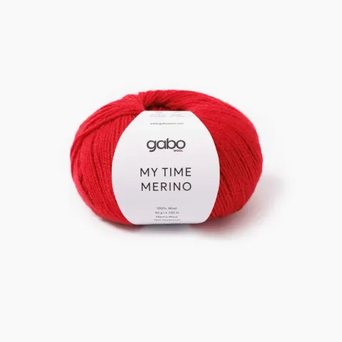 Włóczka GABO WOOL My Time Merino 9866 - czerwony mak