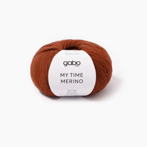 Włóczka GABO WOOL My Time Merino 9729 - rdzawy brąz