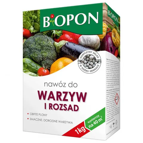 BIOPON Nawóz granulowany do WARZYW I ROZSAD, 1 kg