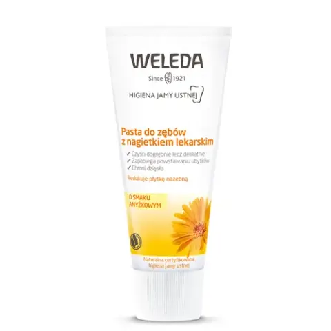 PASTA DO ZĘBÓW Z NAGIETKIEM LEKARSKIM BEZ FLUORU ECO 75 ml - WELEDA
