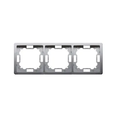 SIMON BASIC Standard Ramka potrójna uniwersalna poziom i pion, stal inox; BMR3/21