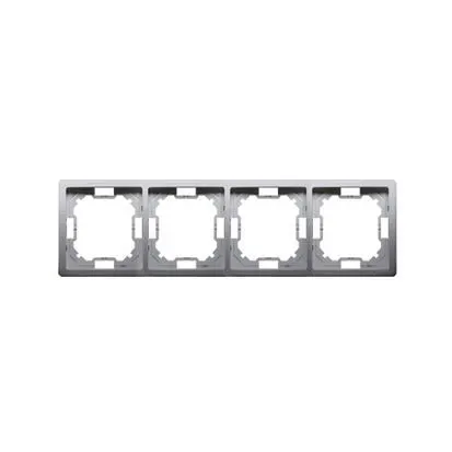 BASIC Ramka 4-krotna – uniwersalna poziom i pion; stal inox