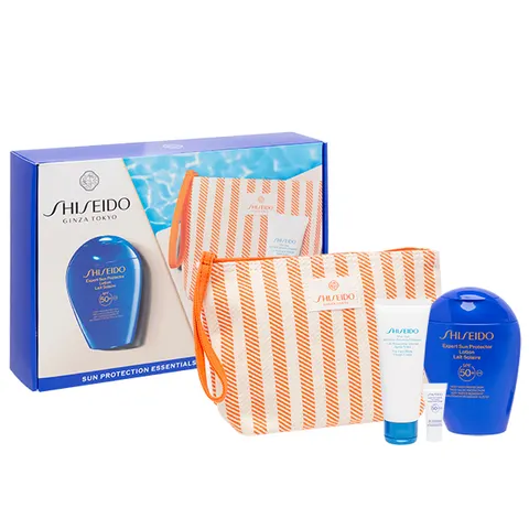 Shiseido Zestaw do opalania - Expert Sun Spf50 Balsam do ciała 150 ml + Expert Sun Protector Cream Spf50 Krem do opalania 5 ml + After Sun Intensive E