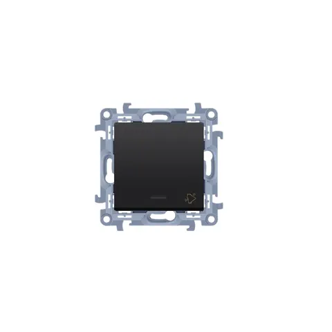SIMON10 Przycisk "dzwonek" z podświetleniem LED (moduł) 10AX, 250V~, zaciski śrubowe; czarny
