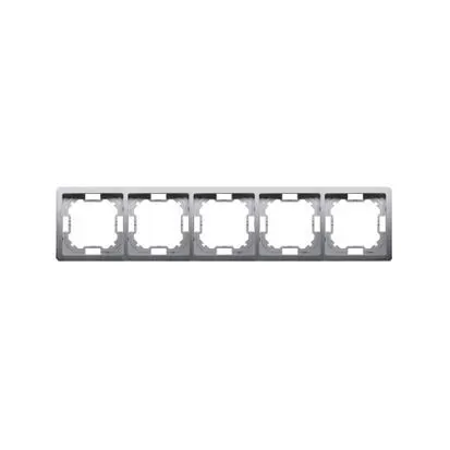 SIMON BASIC Standard Ramka pięciokrotna uniwersalna poziom i pion, stal inox; BMR5/21
