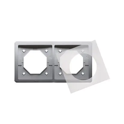 BASIC Ramka 2-krotna do wersji bryzgoszczelnej IP44 z kompletem uszczelek; stal inox