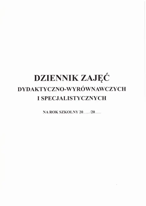 Dziennik zajęć dydaktyczno-wyrównawczych i specjalistycznych