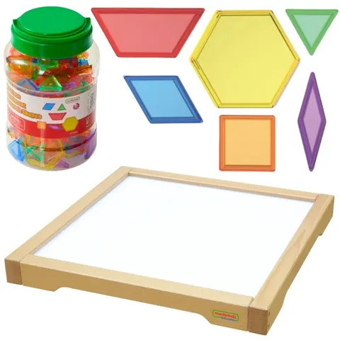 Masterkidz skrzynia sensoryczna LED z klockami Montessori Mozaika 140 el.