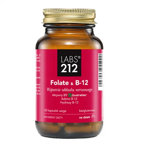 LABS212 Folate &amp; B-12 suplement diety 120 kapsułek