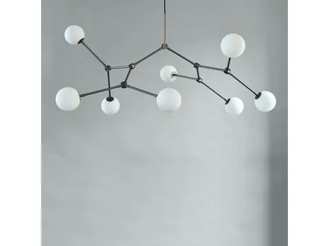 Drop Chandelier Bulp Grey - żyrandol