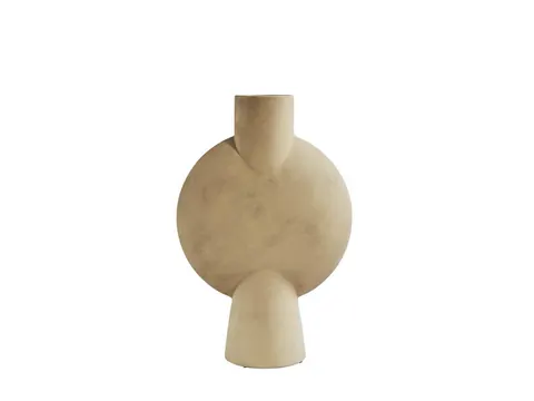 Sphere Vase Bubl Hexa Sand - wazon