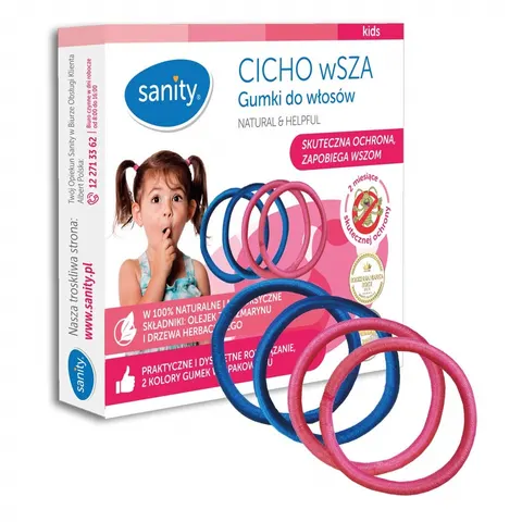 Sanity Kids CICHO wSZA gumki na wszy 4szt