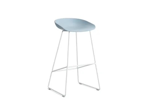 About a Stool (AAS 38) High - White Steel - stołek na metalowych nogach