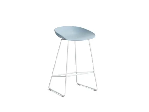 About a Stool (AAS 38) Low - White Steel - stołek na metalowych nogach
