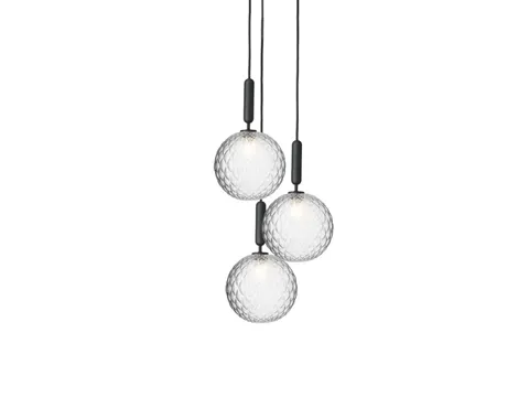 Miira 3 Large Rock Grey/Optic Clear - lampa wisząca