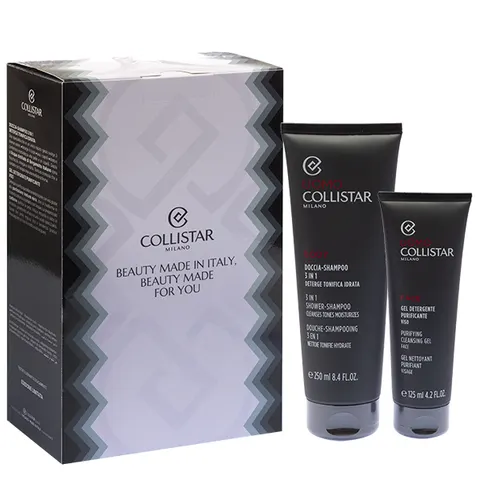 COLLISTAR SET (3-IN-1 SHOWER-SHAMPOO 250ML + PURIFYING FACE CLEANSINGGEL 125ML)