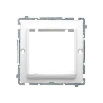 SIMON BASIC Adapter przejściówka na osprzęt standardu 45×45mm, montaż do puszki na wkręty, biały; BMA45/11