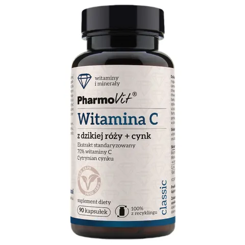 WITAMINA C Z DZIKIEJ RÓŻY + CYNK 90 KAPSUŁEK 41,4 g - PHARMOVIT (CLASSIC)