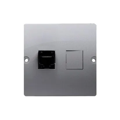 BASIC Gniazdo telefoniczne RJ12 (moduł). Montaż gniazda na wkręty do puszki; stal inox