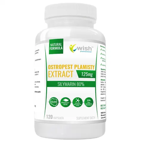 Wish Pharmaceutical - OSTROPEST PLAMISTY EKSTRAKT 80% SYLIMARYNY 120 KAPSUŁEK
