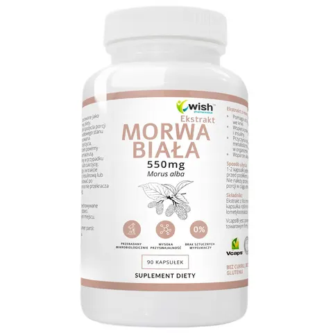Wish Pharmaceutical - MORWA BIAŁA 550mg 90 KAPSUŁEK