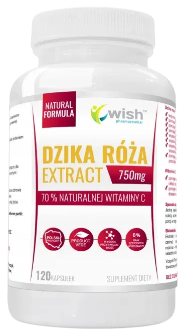 Wish Pharmaceutical - Dzika Róża 750 mg 120 kapsułek