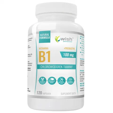 Wish Pharmaceutical - B1 TIAMINA 100MG 120 kapsułek vege