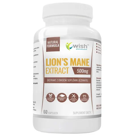 Wish Pharmaceutical - Lion's Mane EXTRACT 500 mg 60 kapsułek