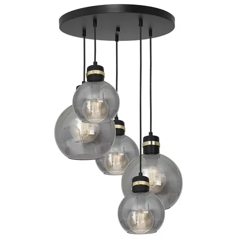 Lampa wisząca OMEGA BLACK / GOLD 5xE27 Koło | MLP6534 Milagro