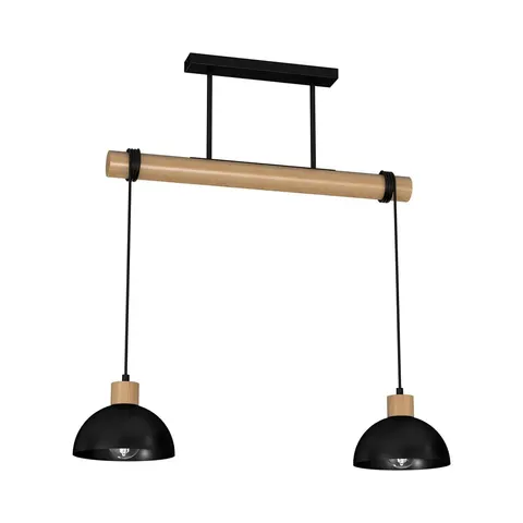 Lampa wisząca ERIK Black/Wood 2xE27 | MLP7225 Milagro