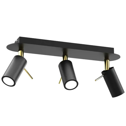 Lampa sufitowa PRESTON GOLD/BLACK 3x mini GU10 | MLP7636 Milagro