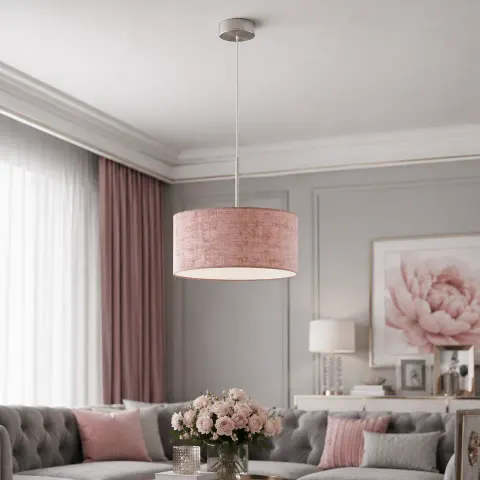 Klasyczna lampa wisząca z welurowym abażurem OLIVIA VELUR 30 cm